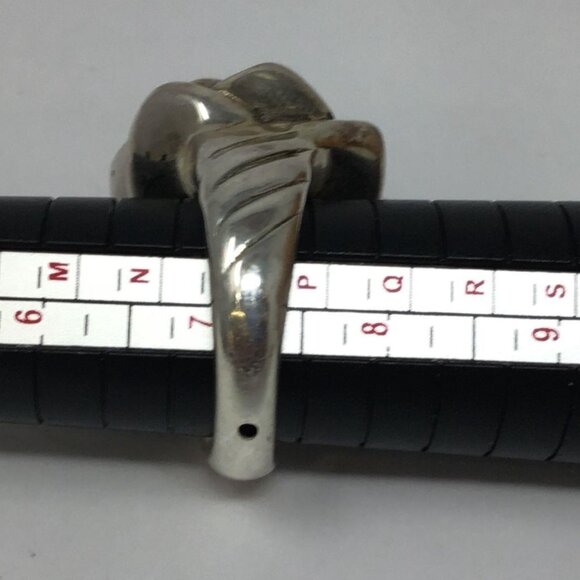 Vintage Rose Ring, 925, Hallmarked, Statement Silver Flower Rose, Size 7.25 - Picture 5 of 11